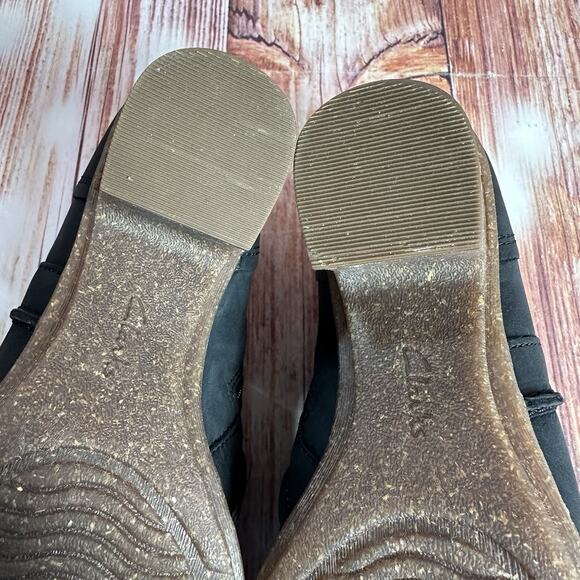 Clarks SASHLIN ALETA Sz 8 Black Leather Zip Booties Ankle Block Heel Boots Shoes - Picture 9 of 10